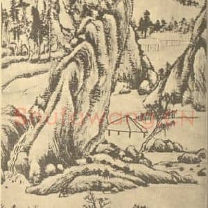 明代 董其昌国画作品《山水》摘自 南画大成 续集四·补遗