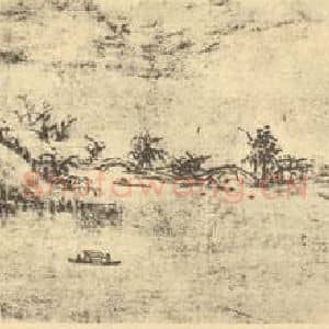 清代 吴伟业国画作品《西湖图卷(二)》摘自 南画大成 续集四·补遗