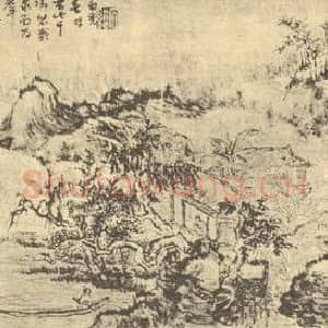 清代 髡残国画作品《高士幽居图》摘自 南画大成 续集四·补遗