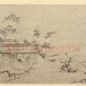 清代 高简国画作品《百梅书屋图卷》摘自 南画大成 续集四·补遗