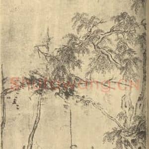 清代 华岩国画作品《树阴话说图》摘自 南画大成 续集四·补遗