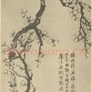 清代 林令旭国画作品《梅花(四)》摘自 南画大成 卷三