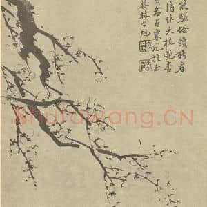 清代 林令旭国画作品《梅花(五)》摘自 南画大成 卷三