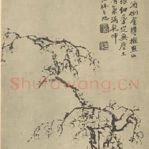 清代 林令旭国画作品《梅花(六)》摘自 南画大成 卷三