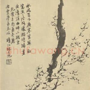 清代 林令旭国画作品《梅花(八)》摘自 南画大成 卷三