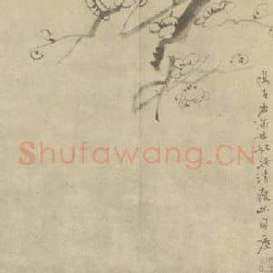 清代 陈撰国画作品《梅花》摘自 南画大成 卷三