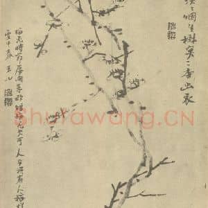 清代 陈撰国画作品《梅花》摘自 南画大成 卷三