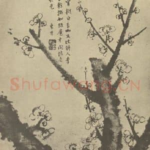 清代 项奎国画作品《梅花》摘自 南画大成 卷三