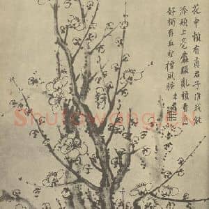 清代 项奎国画作品《梅花》摘自 南画大成 卷三