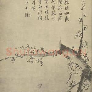 清代 项奎国画作品《梅花》摘自 南画大成 卷三
