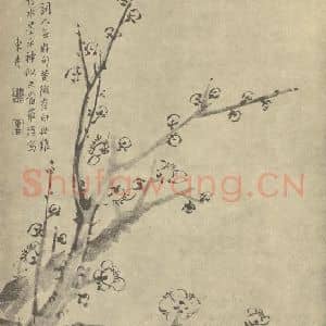 清代 项奎国画作品《梅花》摘自 南画大成 卷三