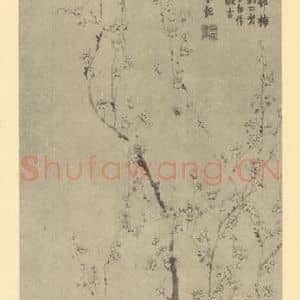 清代 金农国画作品《梅花》摘自 南画大成 卷三