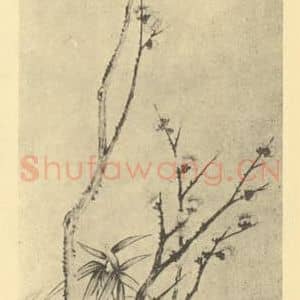 清代 朱文新国画作品《梅花》摘自 南画大成 卷三