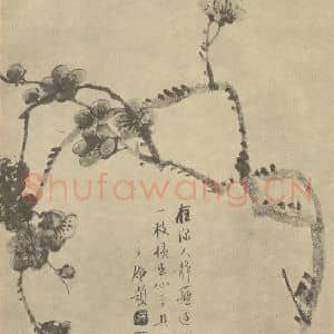 清代 顾鹤庆国画作品《梅花》摘自 南画大成 卷三