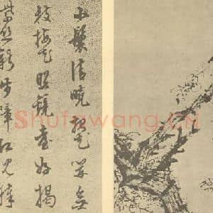 明代 陈继儒国画作品《梅花(一)》摘自 南画大成 卷三