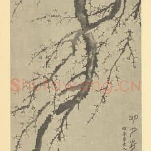 清代 罗允绍国画作品《梅花》摘自 南画大成 卷三