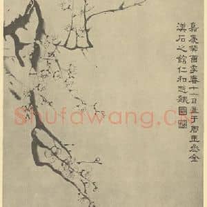 清代 赵魏国画作品《梅花》摘自 南画大成 卷三