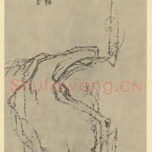 明代 弘仁国画作品《梅花》摘自 南画大成 卷三