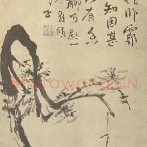 清代 顚道人国画作品《梅花》摘自 南画大成 卷三