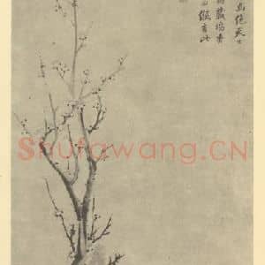 清代 张照国画作品《梅花》摘自 南画大成 卷三