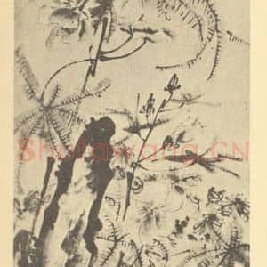 清代 李方膺国画作品《蜀葵图》摘自 南画大成 卷四