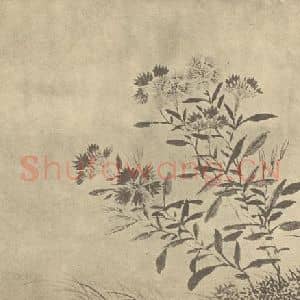 清代 金农国画作品《剪春萝》摘自 南画大成 卷四