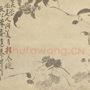 清代 李鳝国画作品《桂花芙蓉》摘自 南画大成 卷四