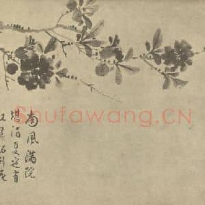 清代 汪士慎国画作品《石榴花》摘自 南画大成 卷四