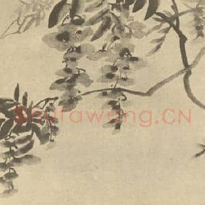 清代 张赐宁国画作品《藤花》摘自 南画大成 卷四