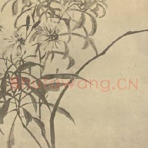 清代 吴熙载国画作品《夹竹梅》摘自 南画大成 卷四