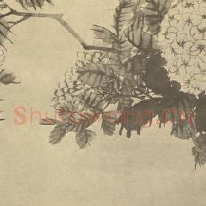 清代 吴熙载国画作品《绣球》摘自 南画大成 卷四