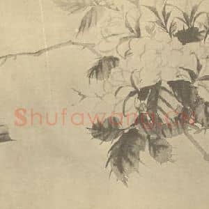 清代 吴熙载国画作品《栀子》摘自 南画大成 卷四