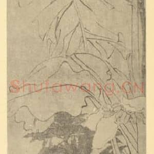 清代 任颐国画作品《芭蕉图》摘自 南画大成 卷四