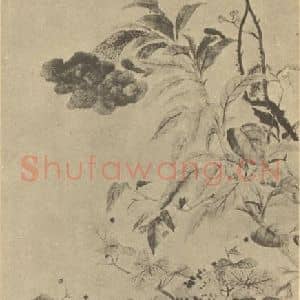 清代 陆恢国画作品《霜除冷艳图》摘自 南画大成 卷四