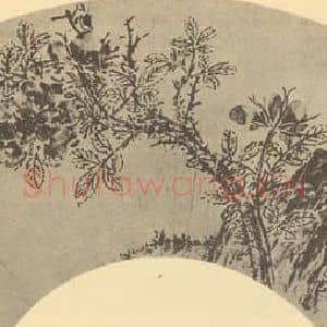明代 孙克弘国画作品《栀子图》摘自 南画大成 卷四