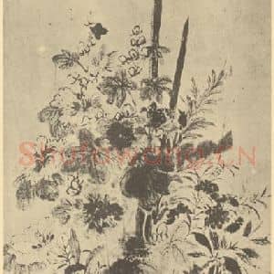 清代 王时敏国画作品《端阳花卉》摘自 南画大成 卷四