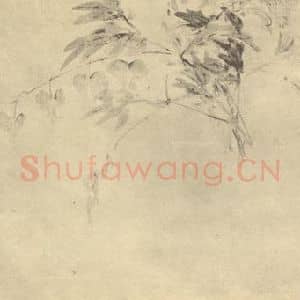 清代 陈舒国画作品《鱼子牡丹》摘自 南画大成 卷四