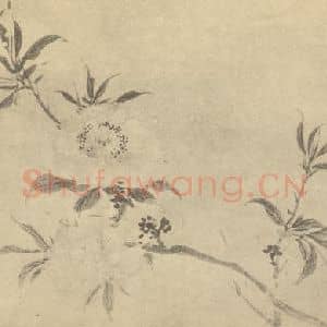 清代 王正国画作品《桃花》摘自 南画大成 卷四