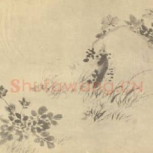 清代 王正国画作品《莲华草图》摘自 南画大成 卷四