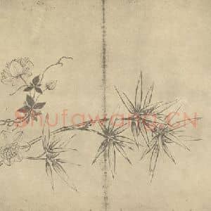 清代 蒋廷锡国画作品《铁线图》摘自 南画大成 卷四