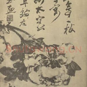 清代 高凤翰国画作品《牡丹》摘自 南画大成 卷五