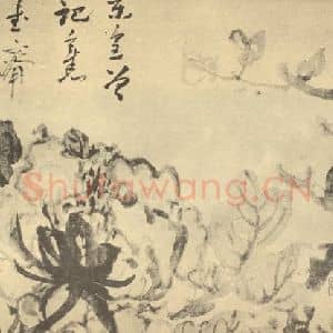 清代 高凤翰国画作品《牡丹》摘自 南画大成 卷五