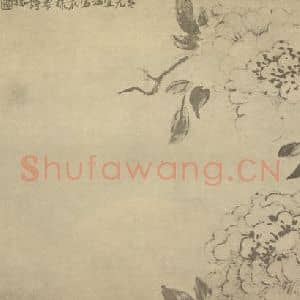 清代 陈撰国画作品《牡丹》摘自 南画大成 卷五