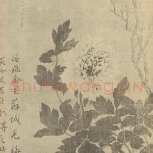 清代 吴规臣国画作品《牡丹》摘自 南画大成 卷五
