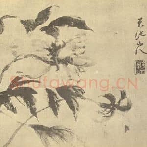 明代 徐渭国画作品《芍药》摘自 南画大成 卷五