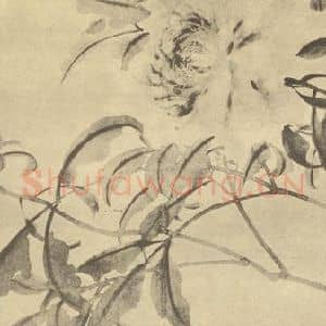 清代 吴熙载国画作品《芍药》摘自 南画大成 卷五