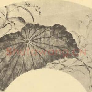 清代 瞿中溶国画作品《荷花图》摘自 南画大成 卷五