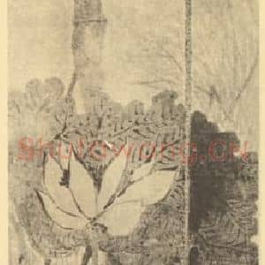 清代 赵之谦国画作品《荷花图》摘自 南画大成 卷五