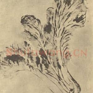 明代 沈周国画作品《蔬茄》摘自 南画大成 卷五