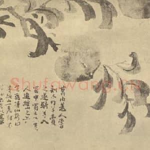 清代 道济国画作品《桃实》摘自 南画大成 卷五